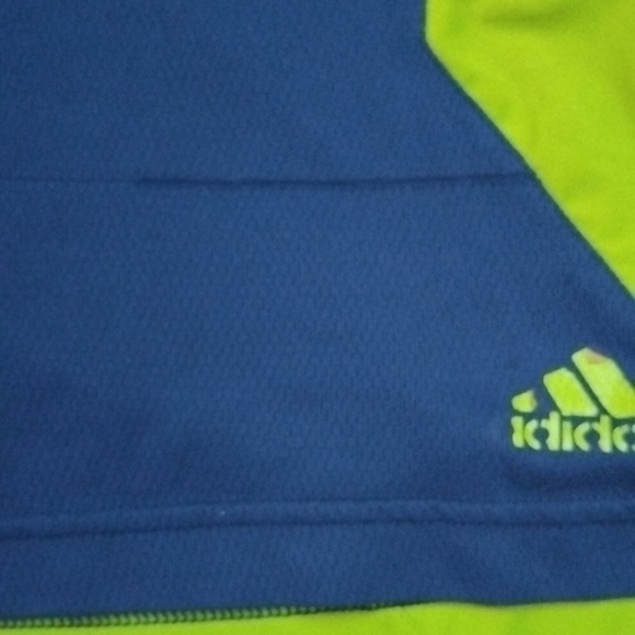 Adidas Basketball Shorts Youth Size 10/13 Blue and Lime Green - Picture 2 of 13